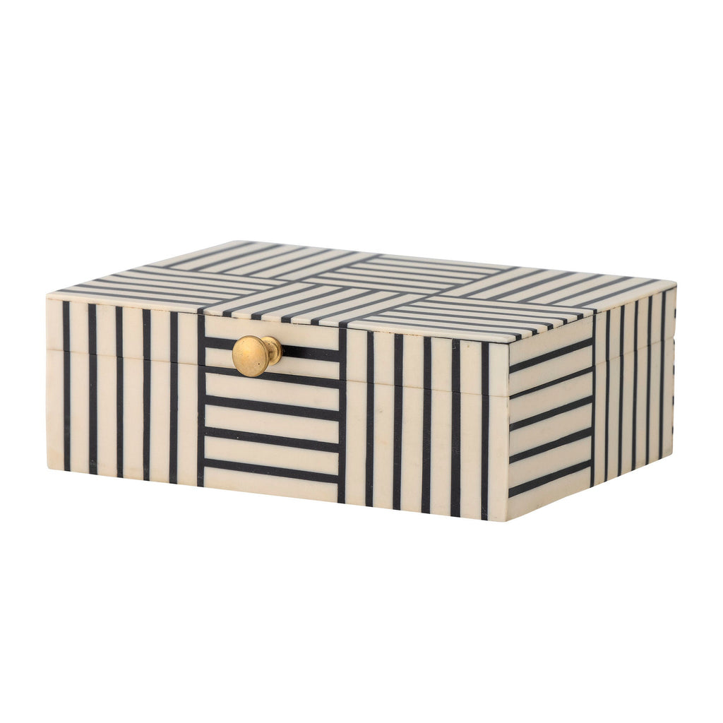 Bloomingville Neoma Box w/Lid, Black, Resin - Lund und Larsen