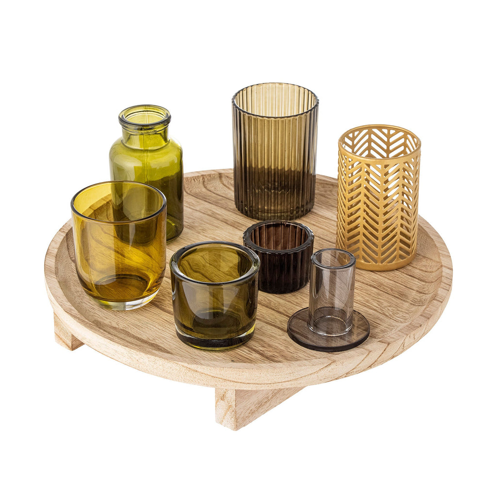 Bloomingville Sanga Tray w/Votive, Nature, Glass - Lund und Larsen